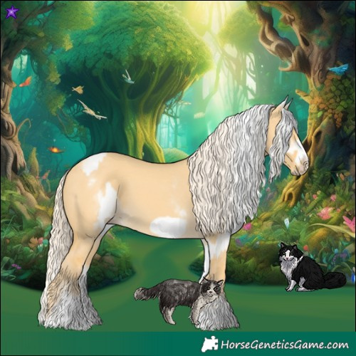 Horse Color:White Spotted Palomino Dun Rabicano and White Spotted Palomino Dun Frame Rabicano