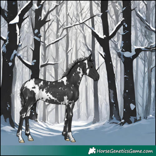 Horse Color:White Spotted Black Rabicano