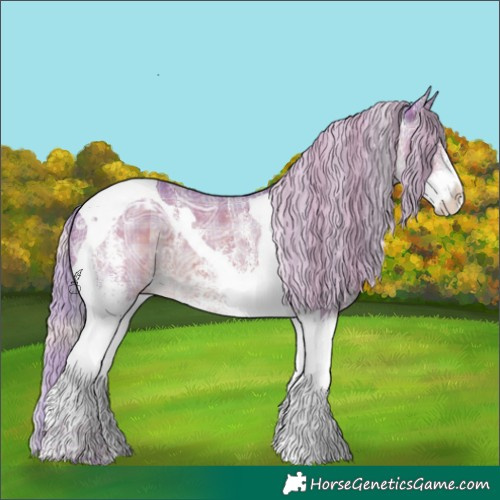 Horse Color:Watercolor Plaid  White Spotted Chocolate Palomino Ice Tobiano Varnish 