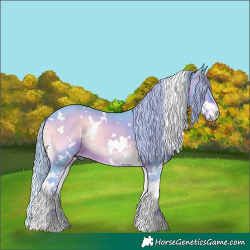 Horse Color:Watercolor White Spotted Liver Red Onyx Splash 