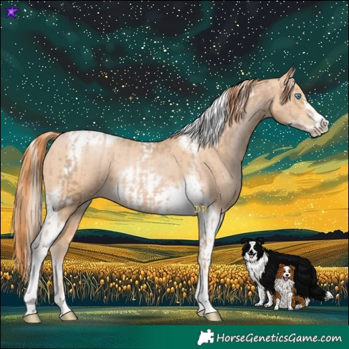 Horse Color:Chocolate Palomino Pearl Tobiano Frame and Buckskin Pearl Tobiano Frame