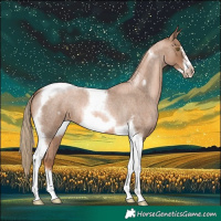 Horse Color:Liver Red Roan Pearl Tobiano Frame