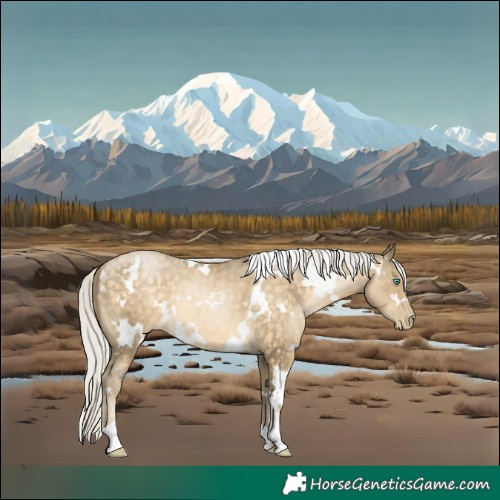 Horse Color:White Spotted Silver Buckskin Pearl 