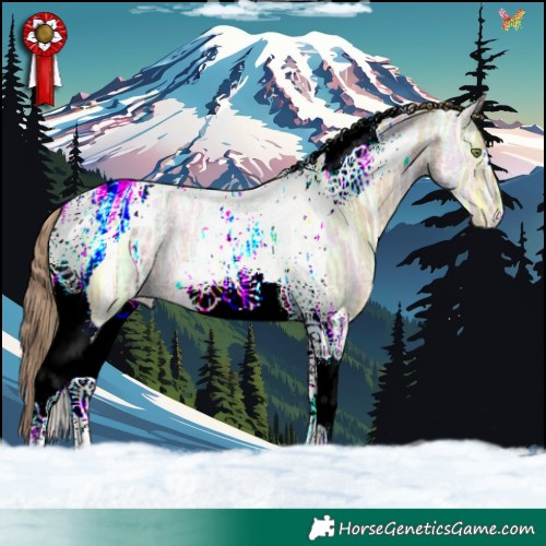 Horse Color:Watercolor Gold Champagne Ice Roan Tobiano 