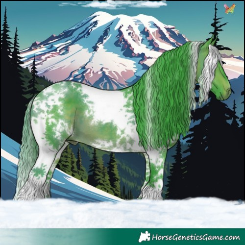 Horse Color:Watercolor White Spotted Brown Tobiano 
