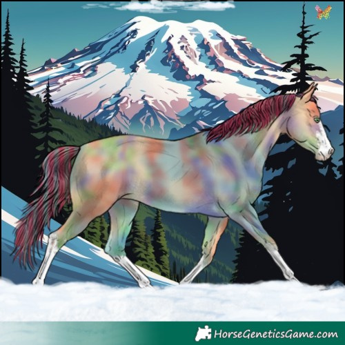 Horse Color:Painted Nacre White Spotted Amber Cream Champagne 