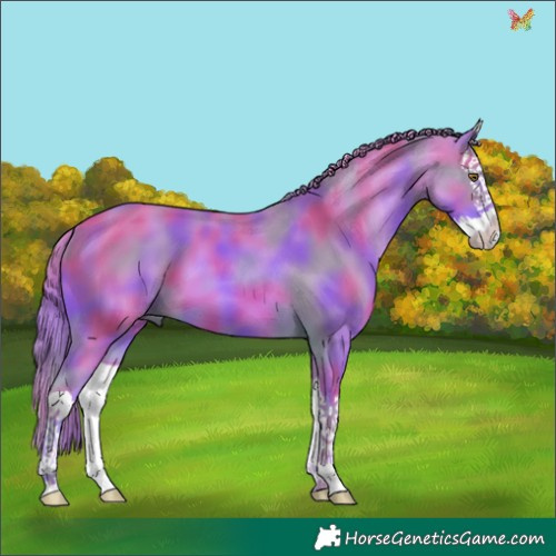 Horse Color:Nacre Watercolor Chestnut Splash 