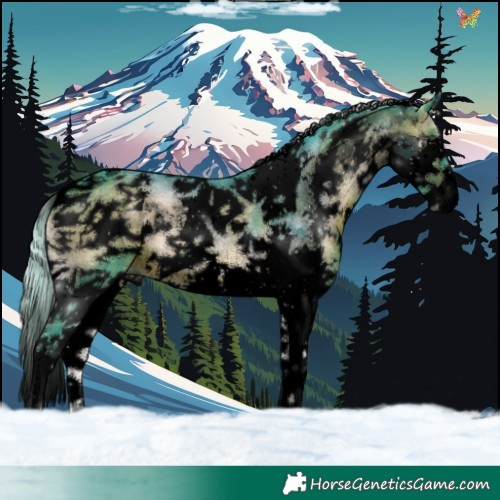 Horse Color:Void Watercolor Silver Brown Onyx Splash Tobiano 