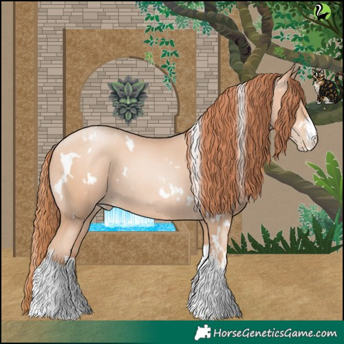 Horse Color:White Spotted Sable Champagne Pearl 