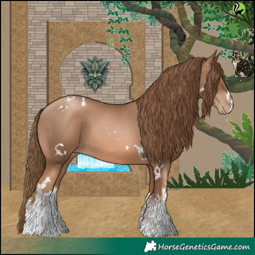 Horse Color:White Spotted Liver Chestnut Pearl 