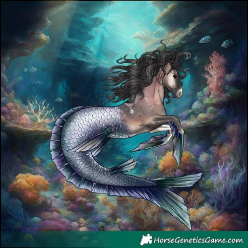 Horse Color:Powder White Blue Onyx Tobiano