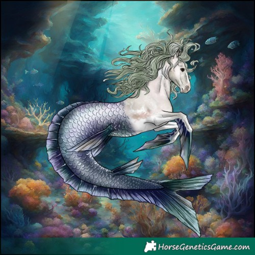 Horse Color:Powder White Watercolor Classic Champagne Onyx Tobiano 