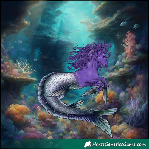 Horse Color:Powder White Watercolor Black Tobiano 