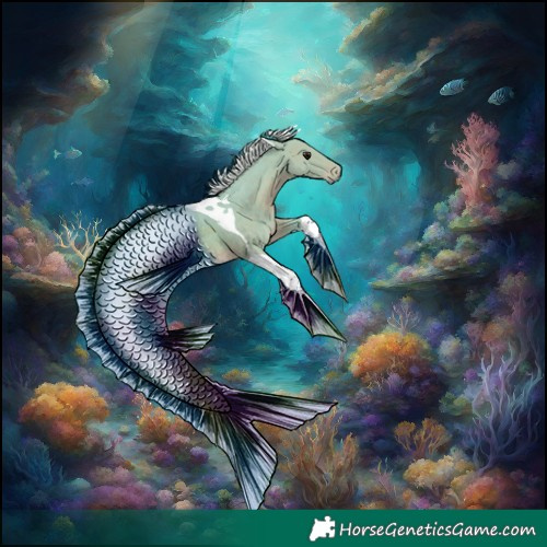 Horse Color:Watercolor Silver Black Tobiano Rabicano