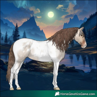 Horse Color:Brown Roan Dun Tobiano Varnish