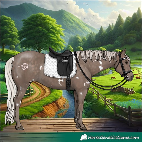 Horse Color:White Spotted Silver Black Rabicano