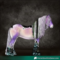 Horse Color:Watercolor Silver Blue Onyx Tobiano Rabicano 