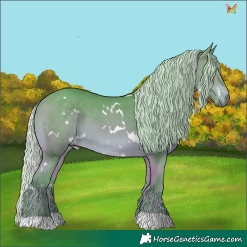 Horse Color:Watercolor White Spotted Silver Buckskin 
