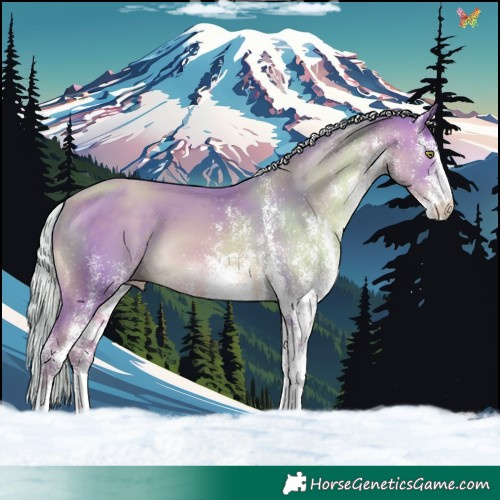 Horse Color:Watercolor White Spotted Silver Sable Champagne 