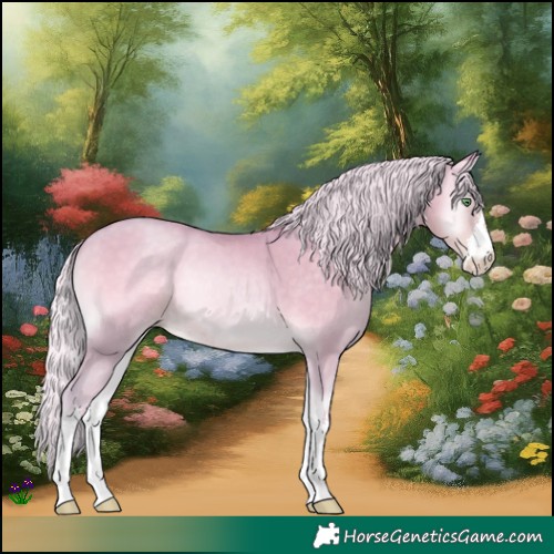 Horse Color:Watercolor White Spotted Silver Smoky Blue Onyx Pearl 