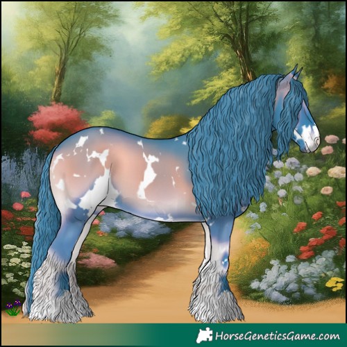 Horse Color:Watercolor White Spotted Smoky Blue Onyx 