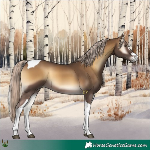 Horse Color:Chocolate Palomino Onyx Tobiano 