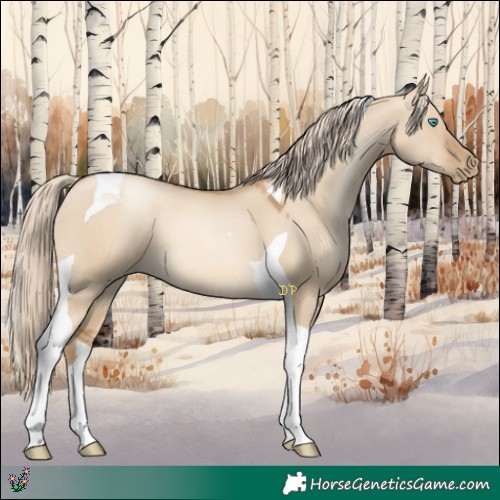 Horse Color:Chocolate Palomino Pearl Dun Tobiano