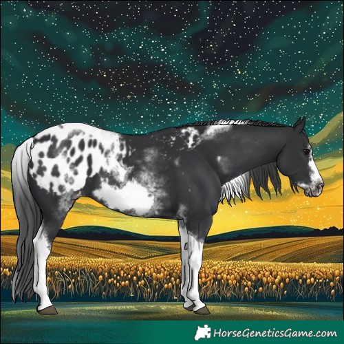 Horse Color:White Spotted Black Splash Tobiano Frame Blanket