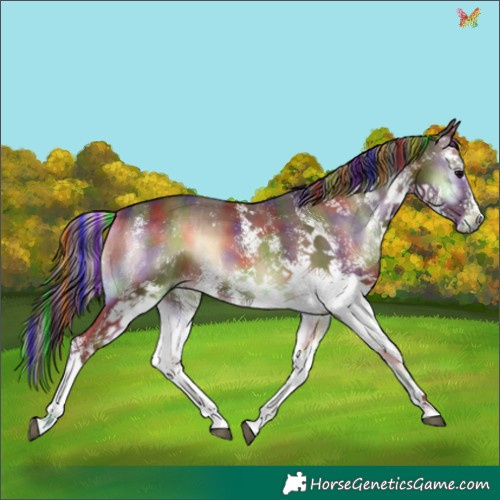 Horse Color:Painted Nacre White Spotted Silver Brown Onyx and Painted Nacre White Spotted Red Onyx