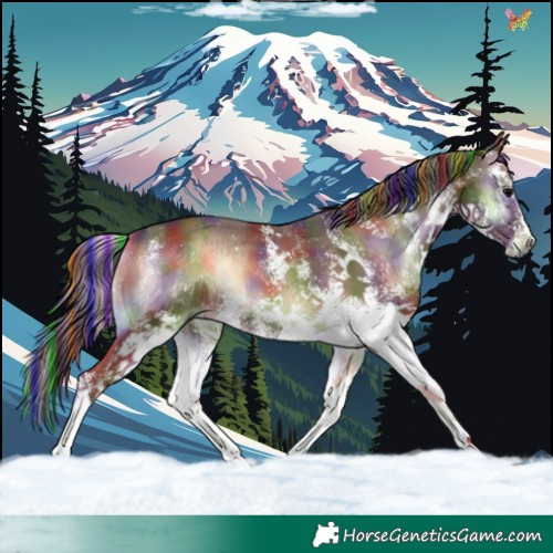 Horse Color:Painted Nacre White Spotted Silver Brown Onyx  and Painted Nacre White Spotted Red Onyx 