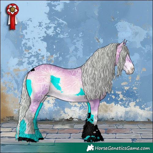 Horse Color:Watercolor Silver Brown Ice Onyx Tobiano Rabicano 