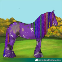 Horse Color:Painted Blue Onyx and Watercolor White Spotted Black