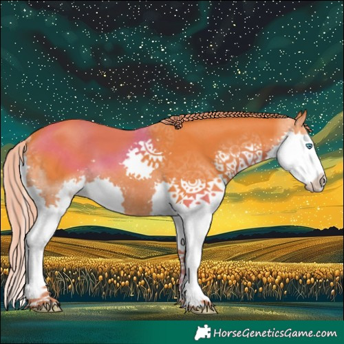 Horse Color:Watercolor White Spotted Liver Chestnut Splash 