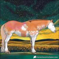 Horse Color:Watercolor White Spotted Liver Chestnut Splash 