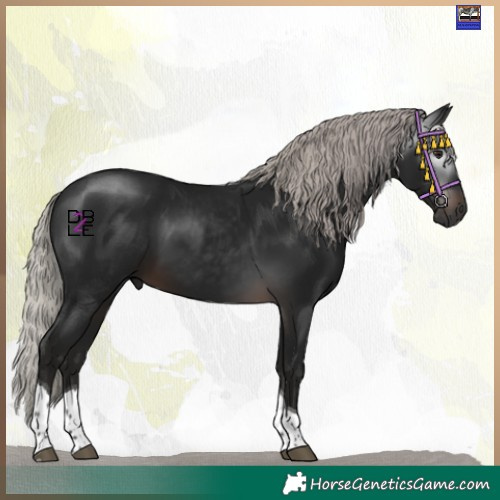 Horse Color:Gray Silver Brown Mushroom Tobiano