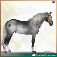 Horse Color:Gray Silver Brown Mushroom Tobiano 