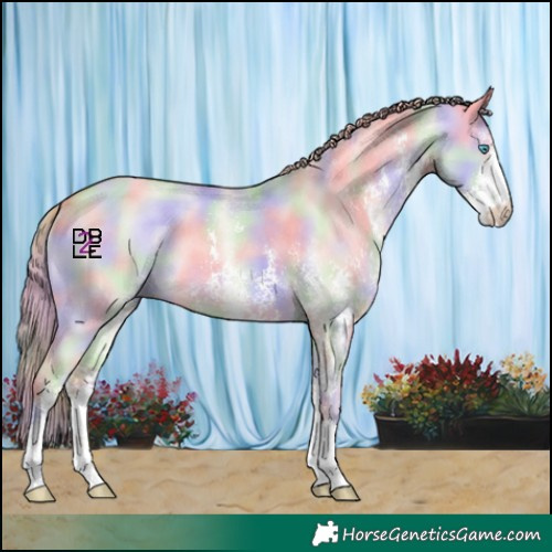 Horse Color:Nacre Perlino Dun Sabino 