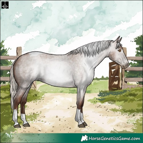 Horse Color:Gray Silver Blue Roan Pearl Tobiano 