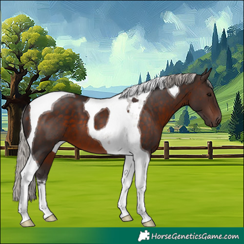 Horse Color:Silver Brown Tobiano 