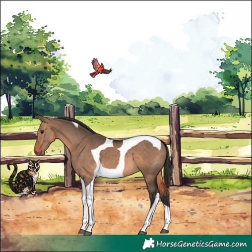 Horse Color:Bay Dun Tobiano 