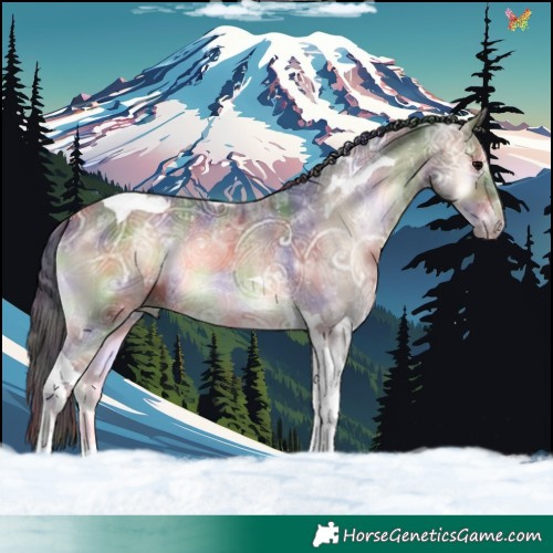 Horse Color:Nacre Bay Ice Onyx Tobiano 