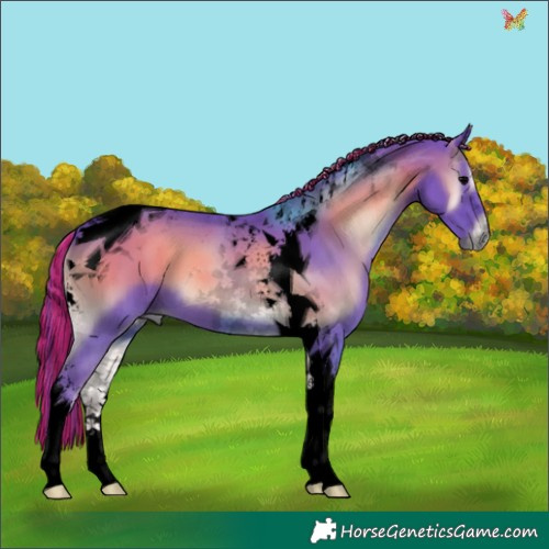 Horse Color:Void Painted Watercolor Blue Onyx Tobiano 