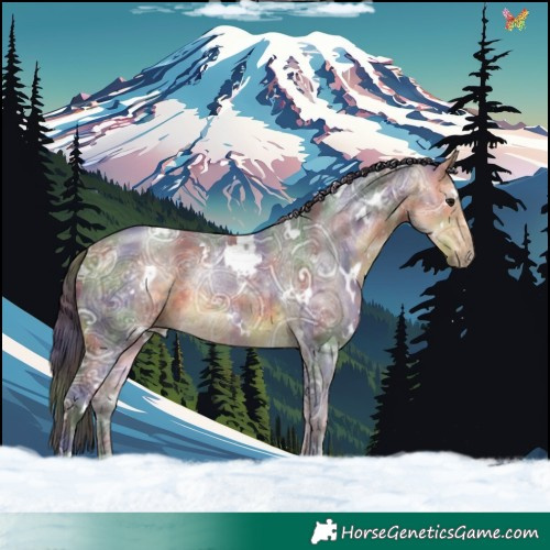 Horse Color:Nacre White Spotted Buckskin Ice 