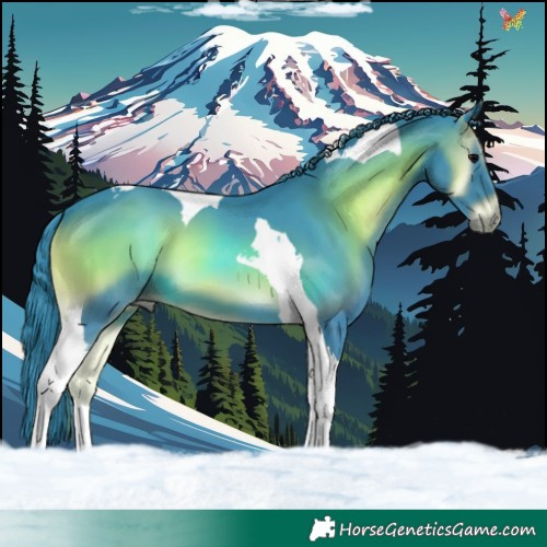 Horse Color:Watercolor Smoky Blue Onyx Tobiano 