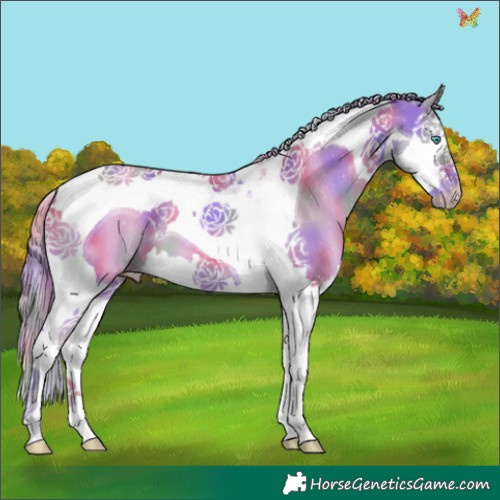 Horse Color:Nacre Watercolor Smoky Creme Splash Tobiano 