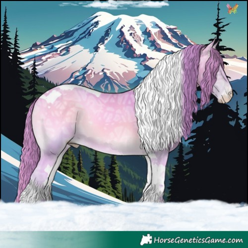 Horse Color:Watercolor Perlino Ice Onyx Tobiano 