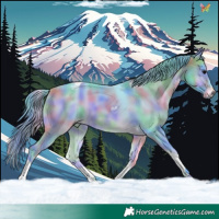 Horse Color:Nacre Watercolor Brown Onyx Tobiano