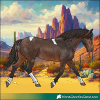 Horse Color:Brown Tobiano Rabicano 
