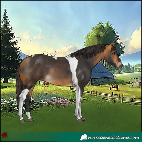 Horse Color:Buckskin Tobiano Rabicano