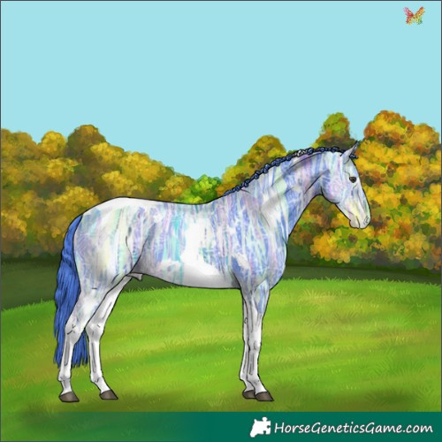 Horse Color:Watercolor White Spotted Liver Chestnut Ice Tobiano Rabicano 